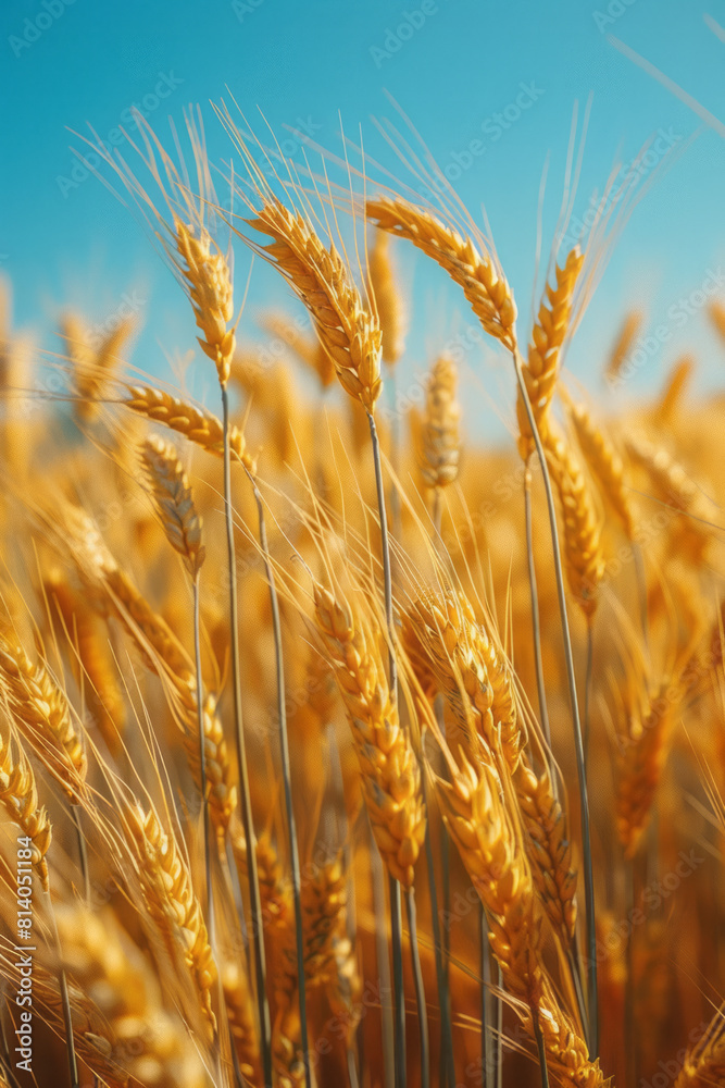 A field of rye swaying gently in the breeze, under a clear blue sky, A field of rye swaying gently in the breeze, under a clear blue sky,