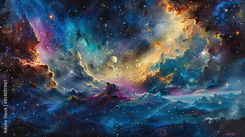 Obraz premium Cosmic Canvas Exploring the Galactic Odyssey