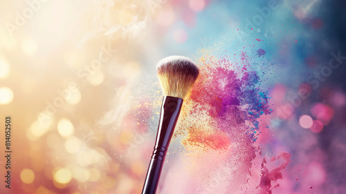 make up brushes in colored powder