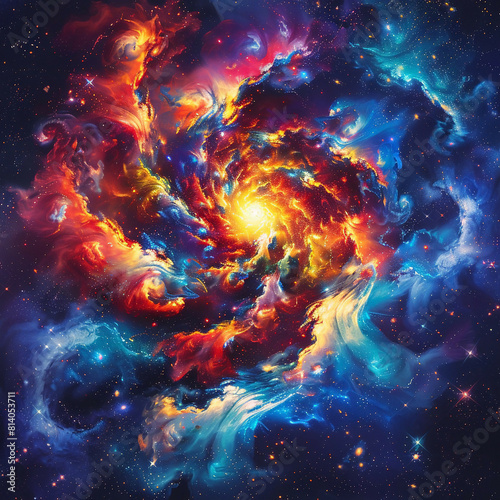 Radiant Spirals The Bold Colors of Cosmic Nebulae © Pixel