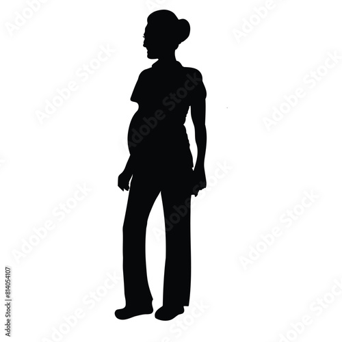 pregnant woman silhouette vector