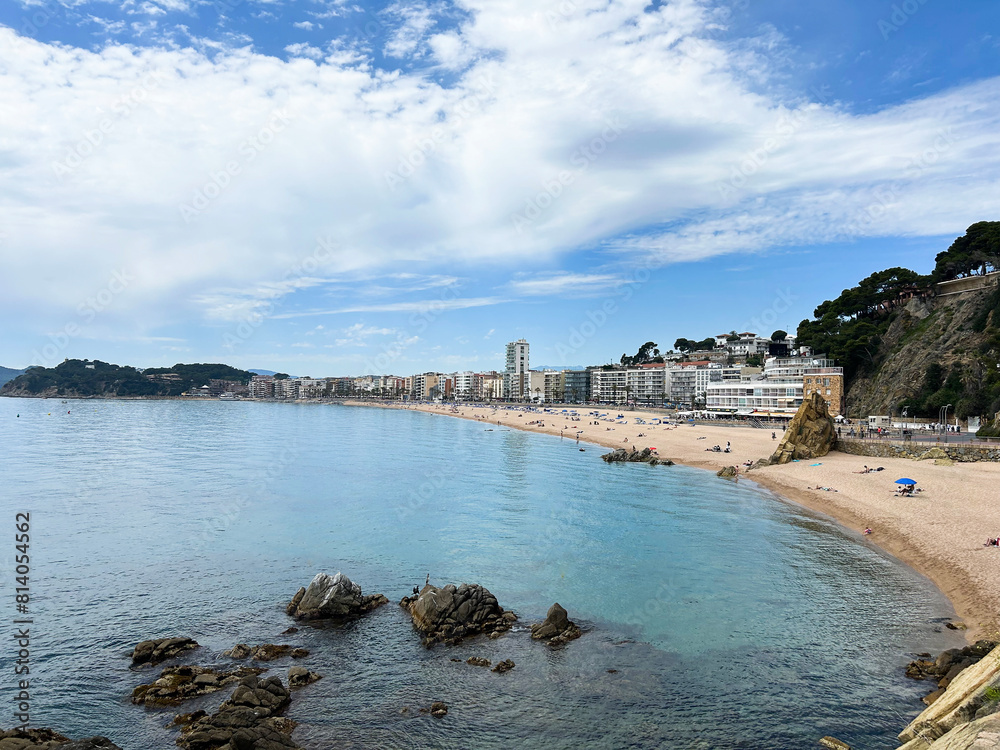Fototapeta premium Beautiful view of the city and sea on a summer day. Lloret de Mar. Spain.