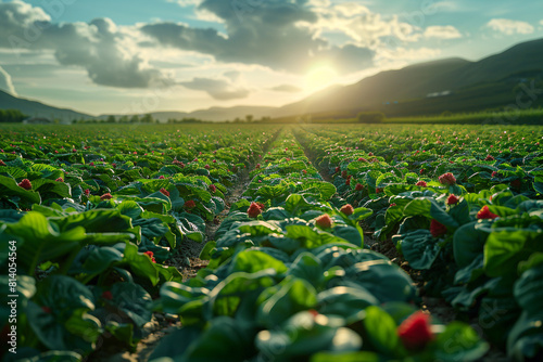 An expansive agricultural field where autonomous farming drones work tirelessly to cultivate crops, their precise movements guided by advanced AI algorithms, ensuring maximum yield with minimal 