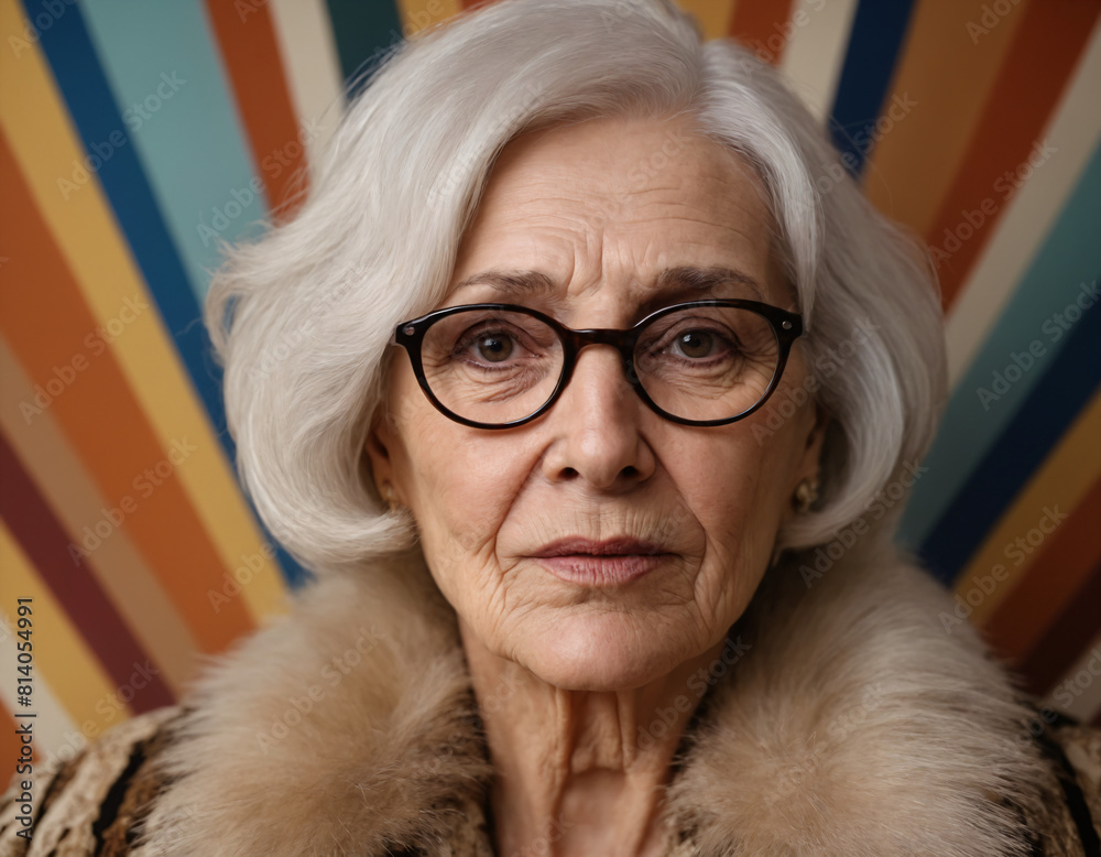 close-up portrait of an elderly woman with glasses close-up portrait of an elderly woman with glasses