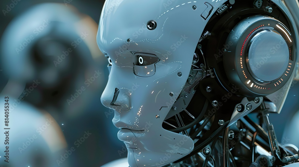 Futuristic Android Portrait - Advanced Robotics