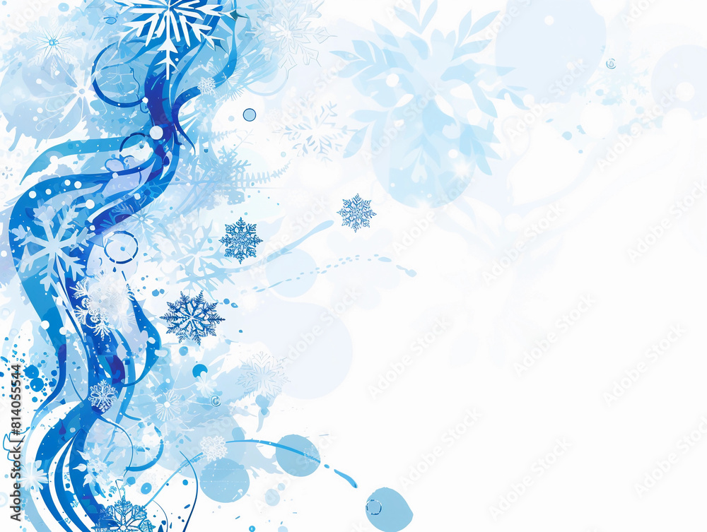 Artistic Blue and White Christmas Wave Design