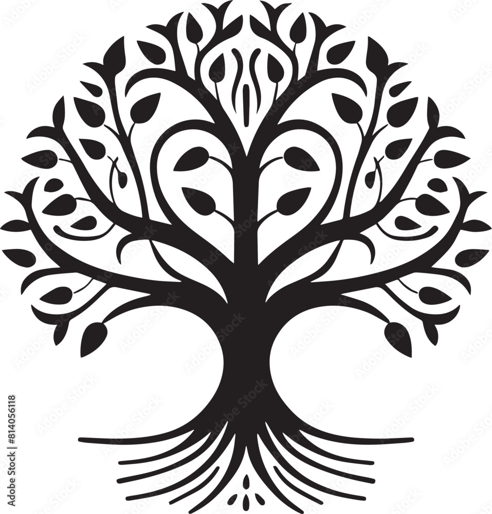 Obraz premium Tree and roots design on white background