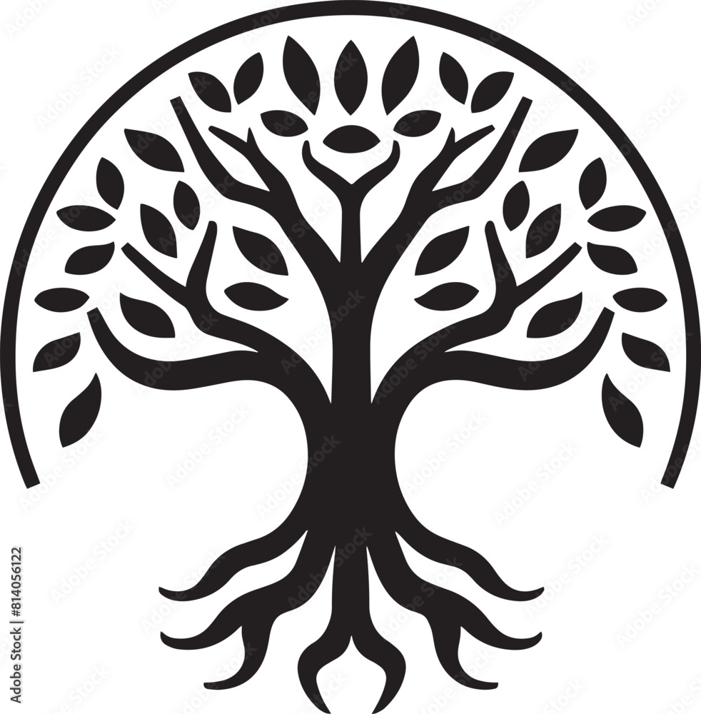 Tree and roots design on white background Tree and roots design on white background