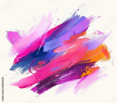 Multicolor abstract painting. Pink  blue  purple  and orange.