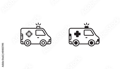 Ambulance icon design with white background stock illustration