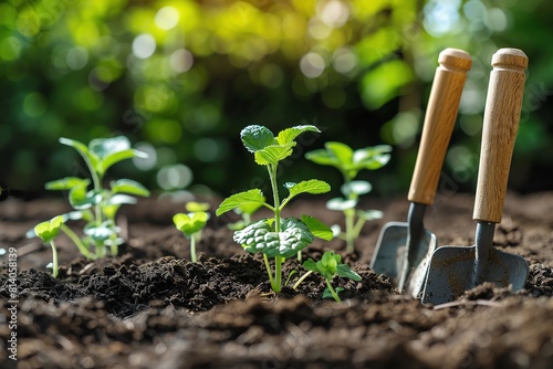Quiet morning gardening, where growth and care unite