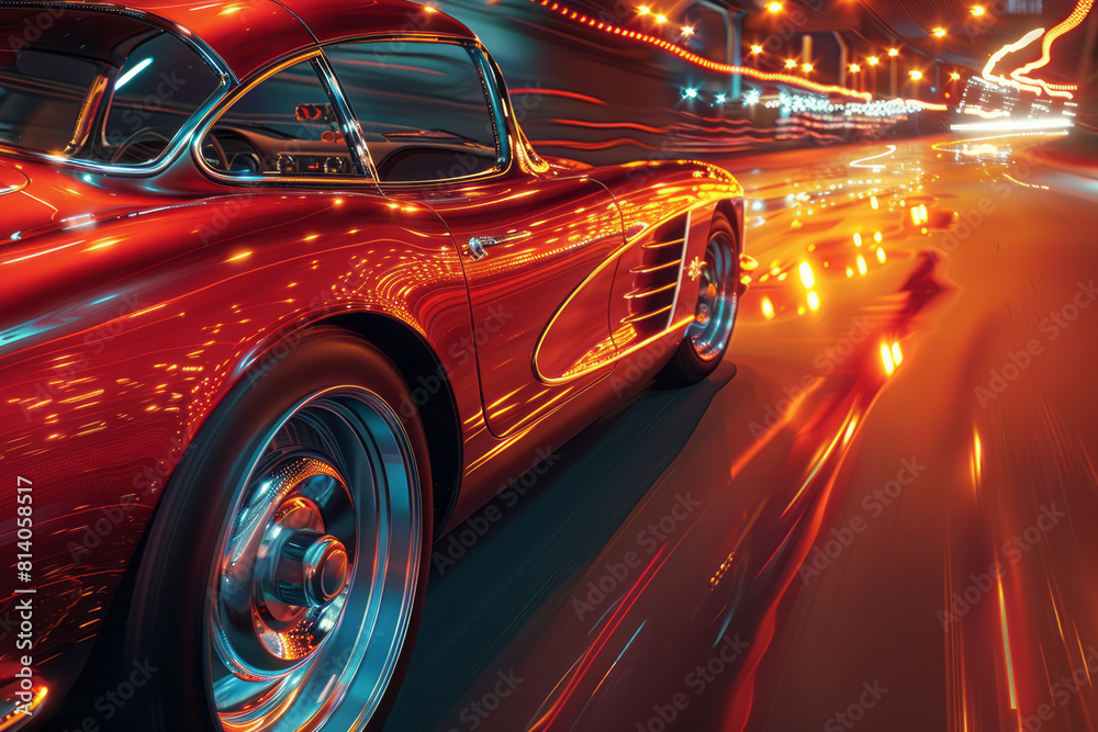 Artistic interpretation of a car's revving engine, aggressive diagonal lines and deep reds and oranges. Artistic interpretation of a car's revving engine, aggressive diagonal lines and deep reds and oranges.