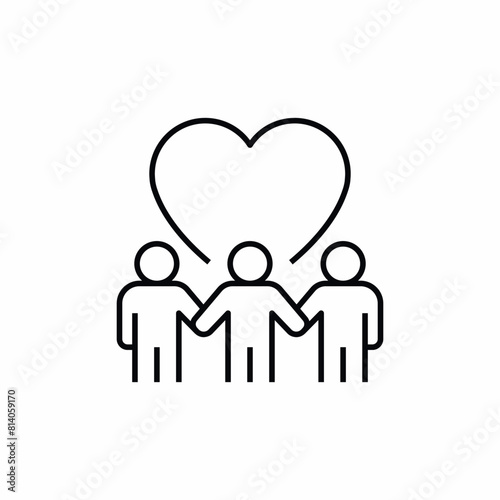 love heart unity people icon