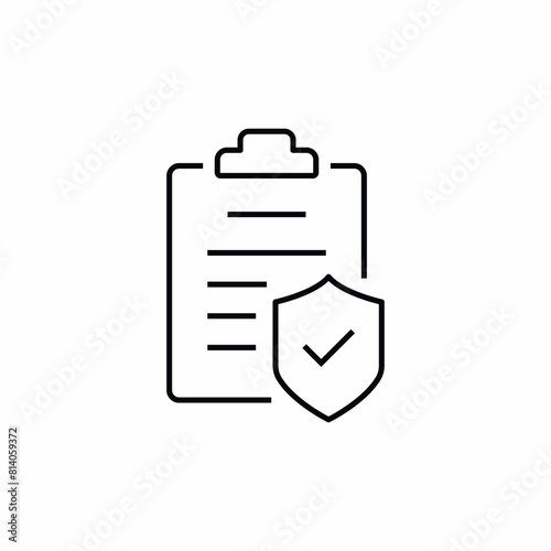 clipboard document shield check mark icon