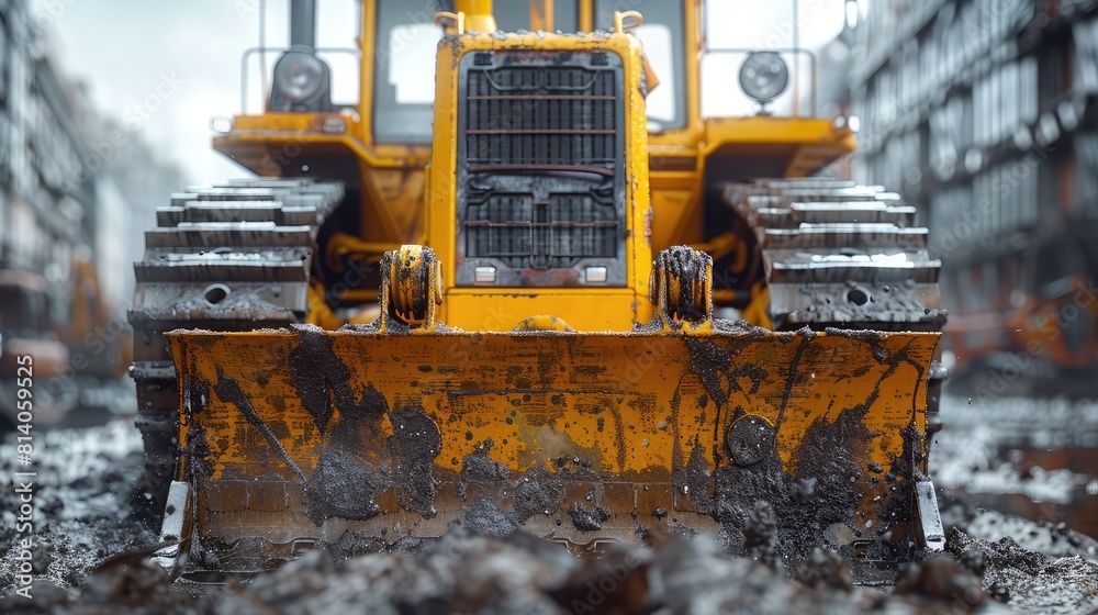 Futuristic style Bulldozer Construction equipment conception background Futuristic style Bulldozer Construction equipment conception background