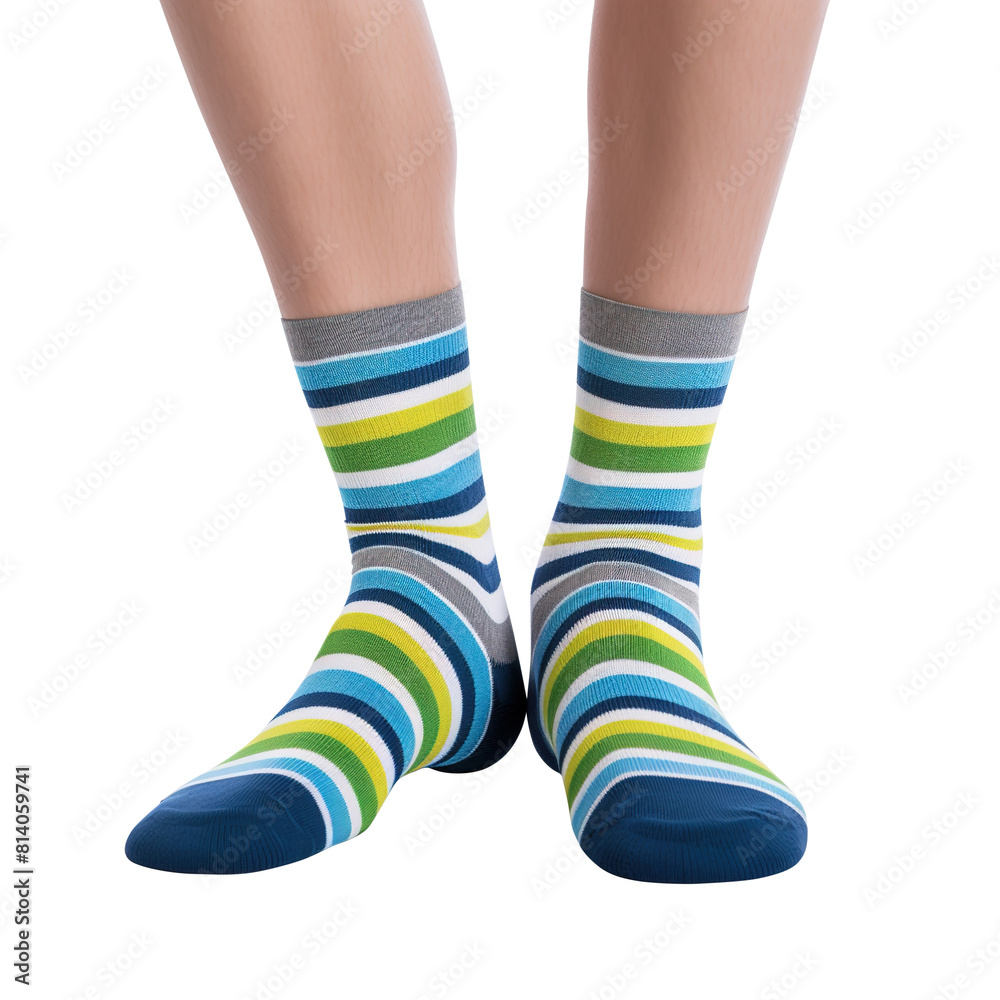 legs in socks on transparent background, clipping path, png,