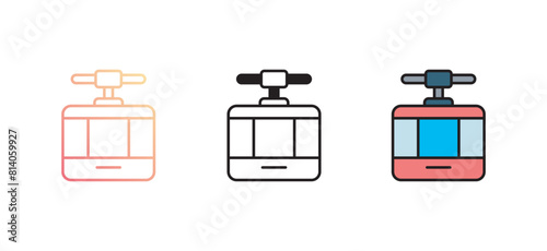 Cable Car icon design with white background stock illustration