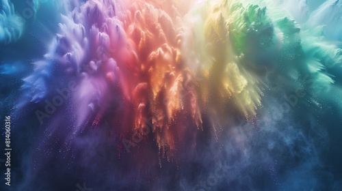 A magical burst of rainbow powder bursting forth like a supernova photo