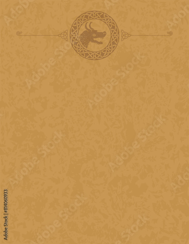 Vertical Letter 8.5 x 11 Parchment - Dragon Silhouette Header
