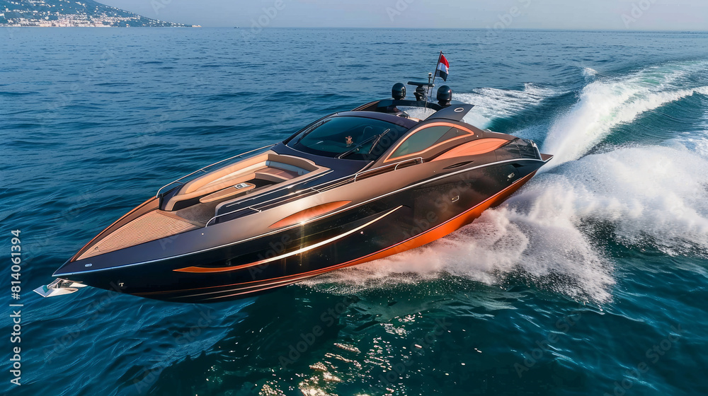 Fototapeta premium High-end speedboat from the Italian boatbuilder, Rio Yachts.