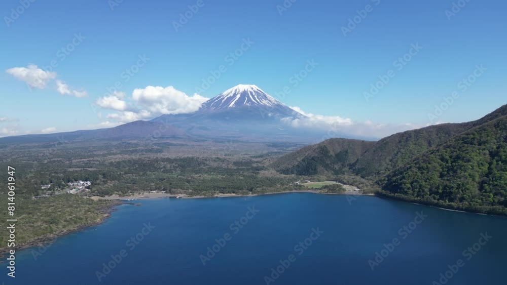 Aerial Shot of Mt. Fuji Lake Saiko from Mt. Setougatake Yamanashi Aerial Shot of Mt. Fuji Lake Saiko from Mt. Setougatake Yamanashi