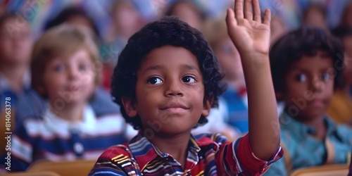 Schoolboy in the s and s raising hand in class to ask teacher a question. Concept Education, Classroom, 1950s, Student Life, Classroom Interaction