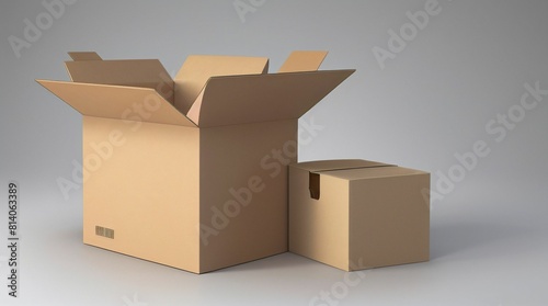 open cardboard box, mockup