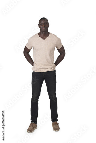 front view of a man with his hands in his back pockets on white background © curto