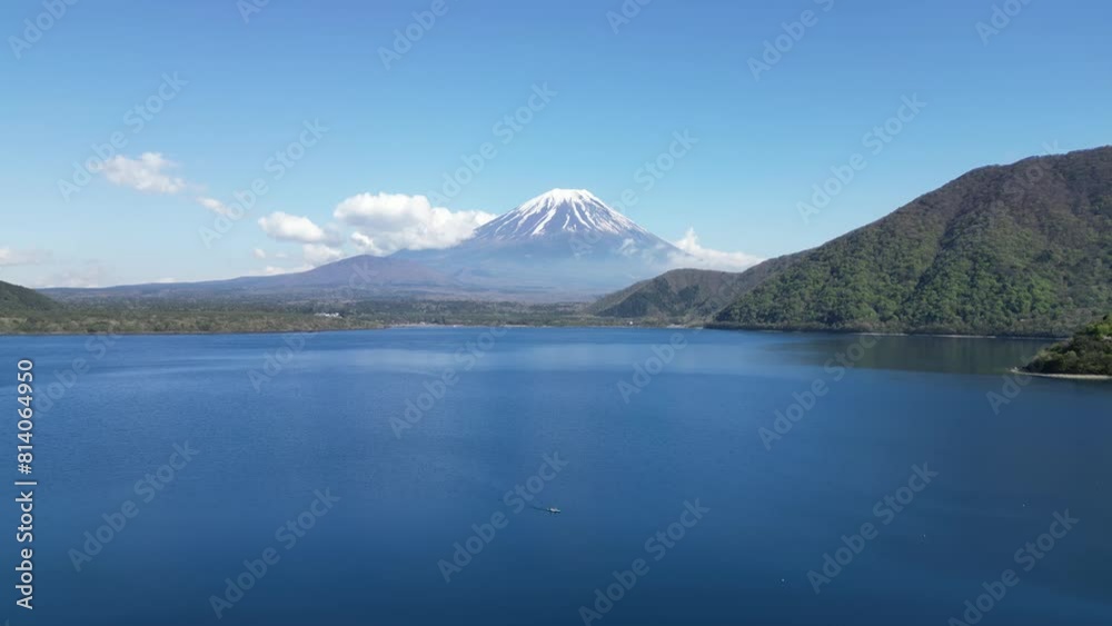 Aerial Shot of Mt. Fuji Lake Saiko from Mt. Setougatake Yamanashi Aerial Shot of Mt. Fuji Lake Saiko from Mt. Setougatake Yamanashi