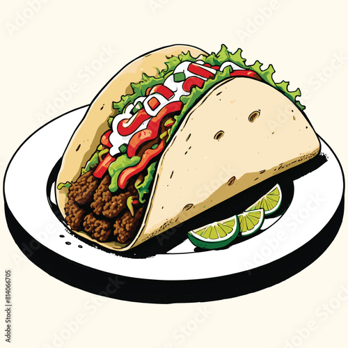Hand Drawn Tacos Illustration Food