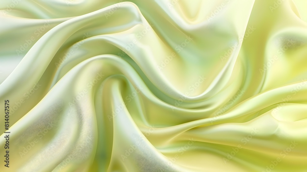 Fototapeta premium Elegant Abstraction Subtle Beige and Green Fabric Design with Folds on a Colored Background