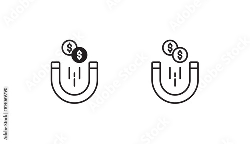 Magnet icon design with white background stock illustration