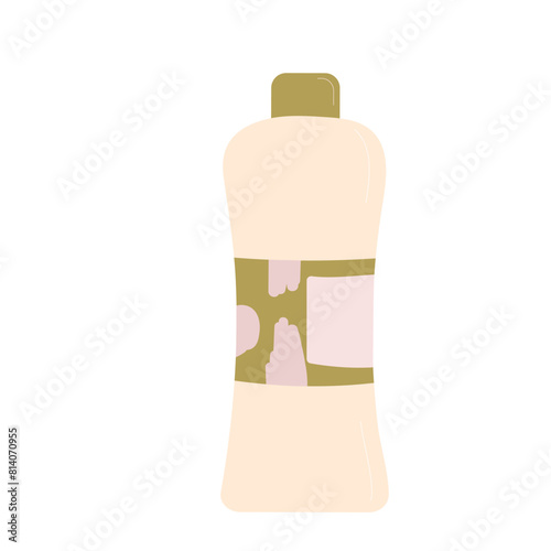 Body care cosmetics bottle isolated on white background. Beauty home procedure product. Cleansing face.Vector illustration.