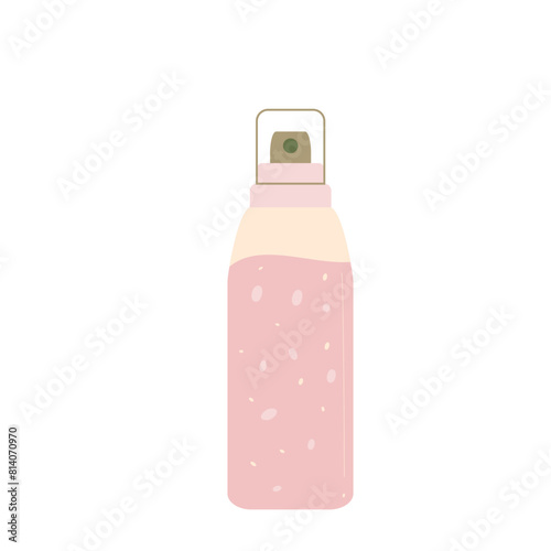 Skincare body spray cosmetics bottle isolated on white background. Beauty home procedure product. Cleansing and moisturizing skincare. Face cream for spa. Vector illustration