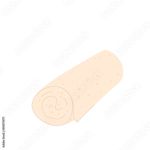 Towel isolated on white background. Beauty spa home procedure accessory. Vector illustration.