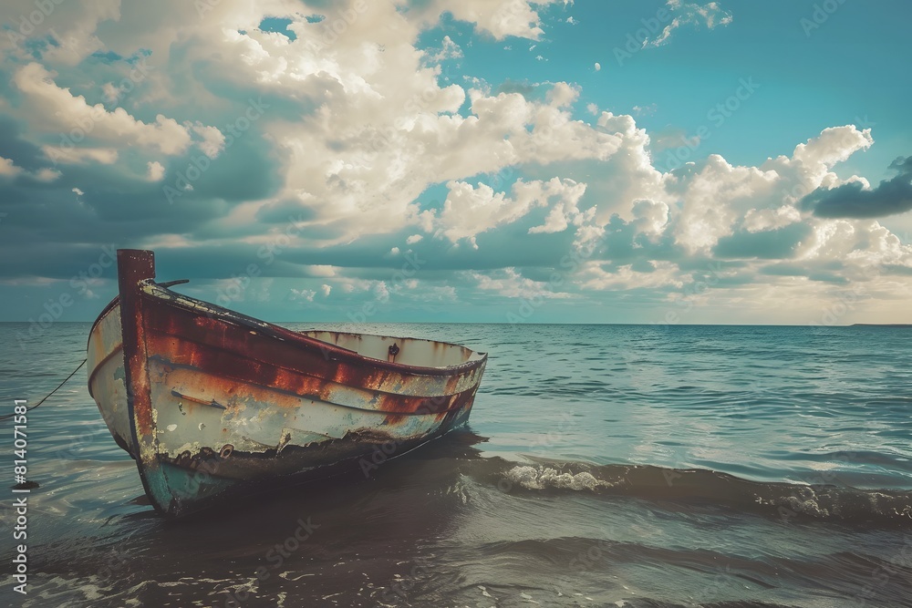 Old boat on the beach. Old boat on the beach.