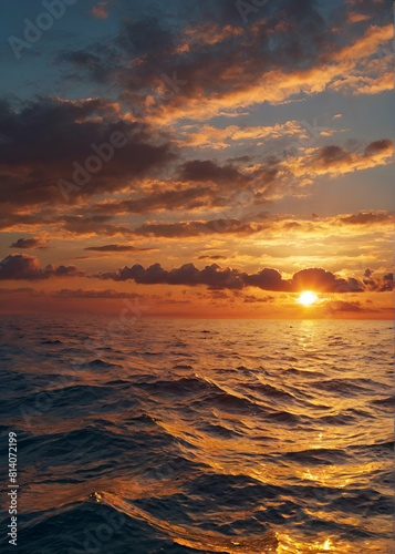 sunset over the ocean, summer landscape wallpaper