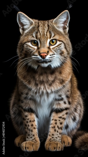 Bobcat Portrait on Dark Background Generative AI