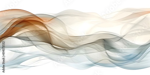 Abstract Waves in Gray, Beige, Brown, and Blue on White Background. Concept Abstract Art, Waves, Gray, Beige, Brown, Blue, White Background