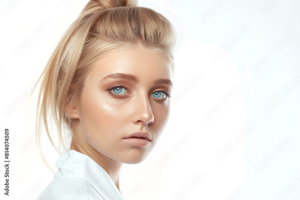 Beauty face skin woman beautiful eyes and lips tanned skin Beauty face skin woman beautiful eyes and lips tanned skin