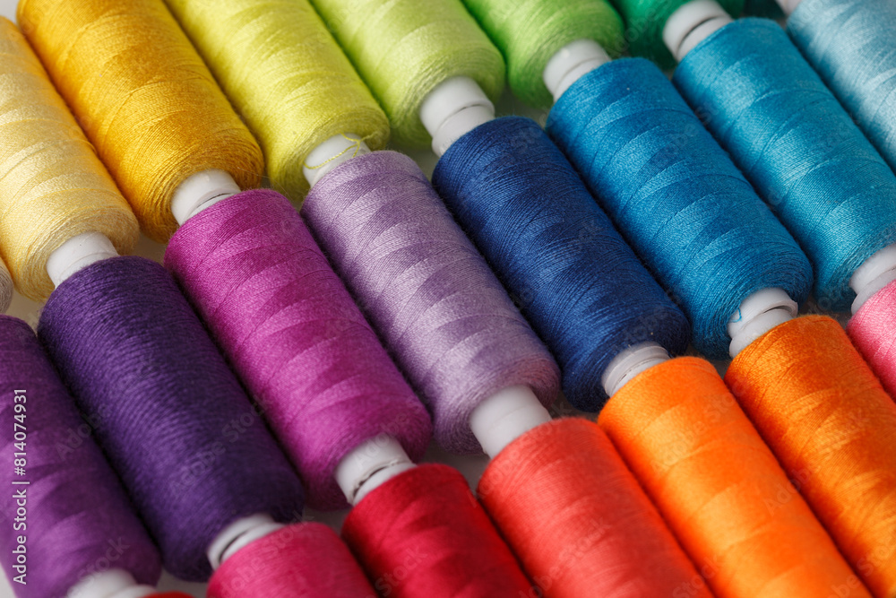 Set of colorful spools of thread Set of colorful spools of thread