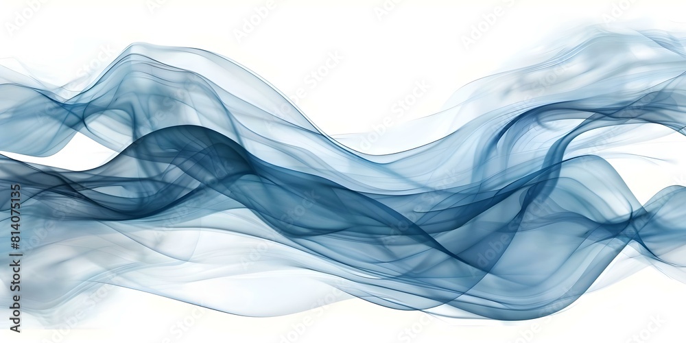 Blue Abstract Waves on White Background. Concept Abstract Art, Blue Waves, White Background Blue Abstract Waves on White Background. Concept Abstract Art, Blue Waves, White Background
