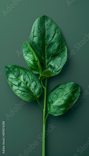 Vibrant Green Spinach Leaves in Natural Setting