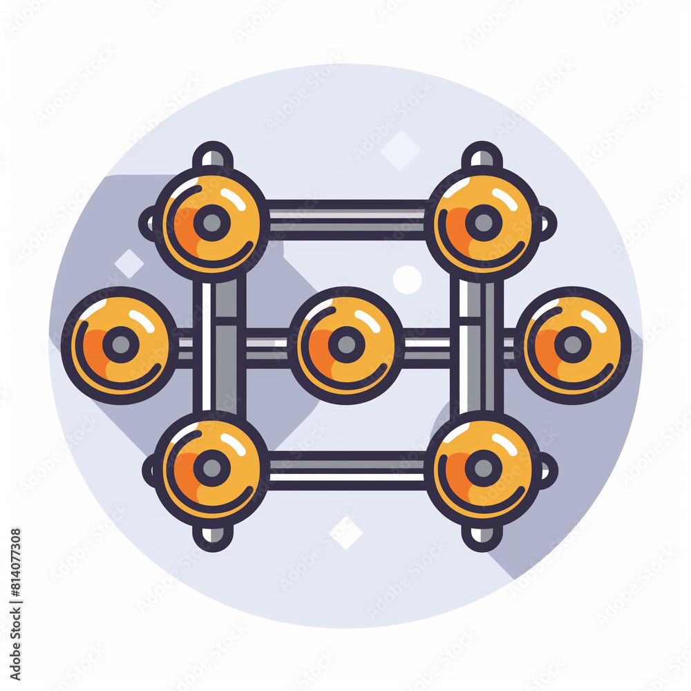 Obraz premium Rivet Alignment with Punch Tool: Linear Icon Highlighting Mechanical Precision