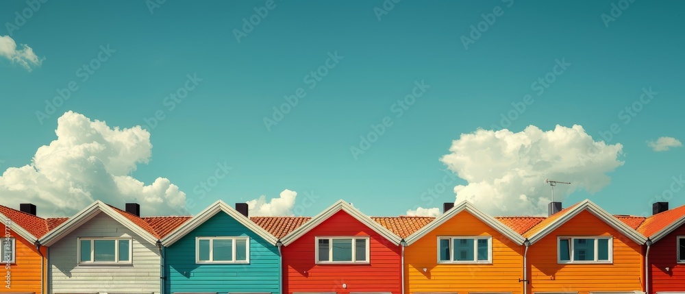 Newly constructed houses on a recently developed residential area Newly constructed houses on a recently developed residential area