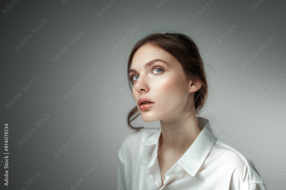Beauty face skin woman beautiful eyes and lips tanned skin Beauty face skin woman beautiful eyes and lips tanned skin