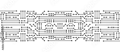 Electronic circuit border. High tech concept. Digital banner.