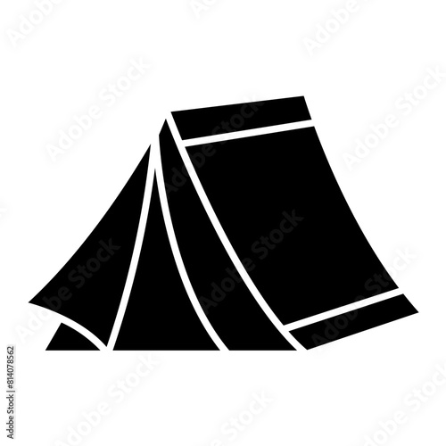 Camping tent at outdoor camp icon for apps and websites
