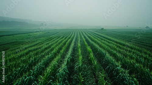 Fields of crops stretch as far as the eye can see, representing the agricultural sector's contribution to the economy, feeding millions and fueling prosperity.