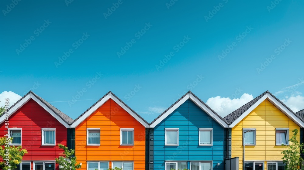 Newly constructed houses on a recently developed residential area Newly constructed houses on a recently developed residential area